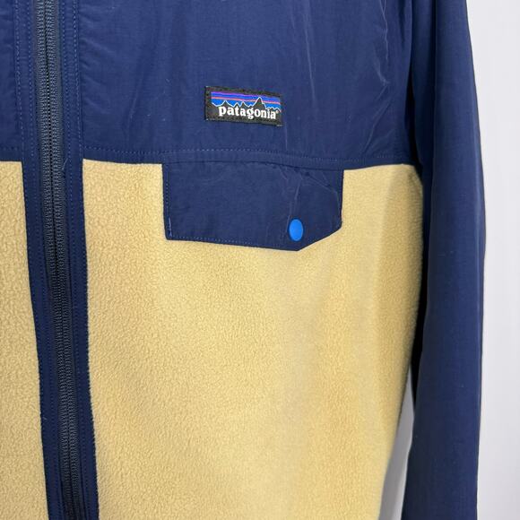 Patagonia Synchilla Snap T Full Zip Hoody Fleece Jacket Blue Cream Men XL - Picture 5 of 13